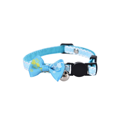 [1757] Naomi Cute Cat Collar with Bow & Bell Blue (YL105778)