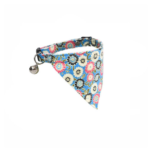 [1511] Naomi Triangle Lovely Cat Collar with Bell Blue (YL107822)
