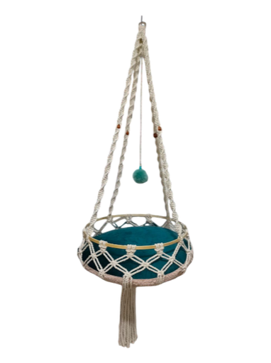 [6793] Petmoda Cat Hammock With Metal Ring -  Turquoise