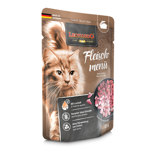 [6343] Leonardo Meat Menu Adult Cat Wet Food Pouch 85g