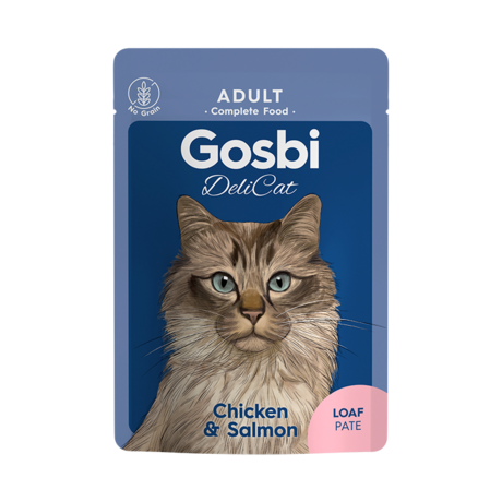 [6435] Gosbi Delicat Adult Chicken & Salmon loaf Pate Wet Cat Food 70 g