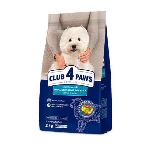 [9603] CLUB 4 PAWS Premium Small Breeds With Lamb and Rice Adult Dog Dry Food 2Kg