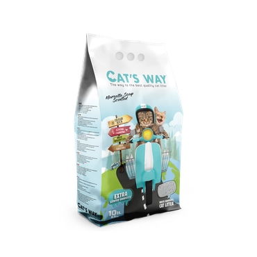 Cat’s Way White Bentonite Clumping Cat Litter Marseille Soap Scented