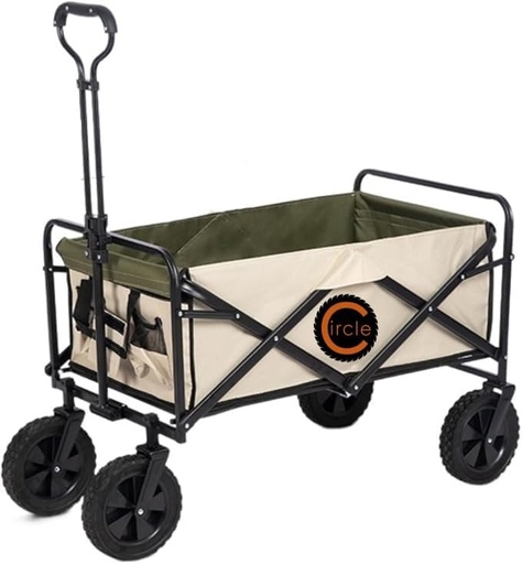 Folding Wagon, Portable with W Heels, 80kg, Pet Transport Wagon, Wide, 360 Wheels, Outdoor & Shopping