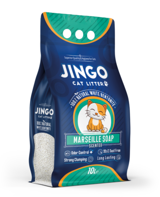 Jingo 100% Natural White Bentonite Clumping Cat Litter Marseille Soap Scented
