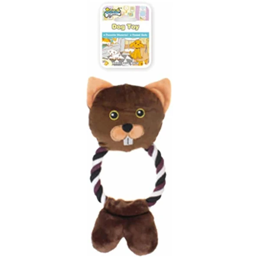 [3641] Soleil Plush Dog Toy W/Rope Body P5806