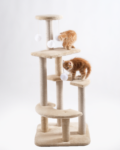 Cat House Multi-Level Tree Tower with Scratching Posts & Hanging Toys