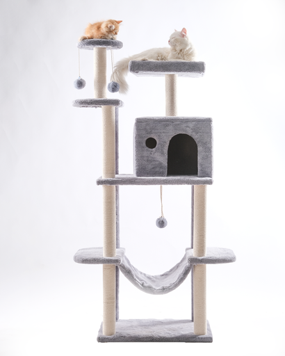 Cat House XL Multi-Level Tree Tower with Condo, Hammock, Scratching Posts & Toys