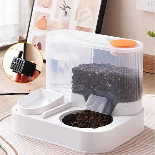 [7393] 2-in-1 Automatic Pet Feeder with Water Fountain (1.5L)– Cat & Dog Food Dispenser and Water Bowl