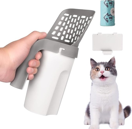 [0035] Cat Litter Scoop with Waste Bin & 100 Free Disposal Bags – Durable Pet Pooper Scooper for Easy Cleaning