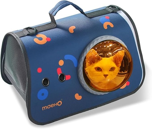 Cat Carrier Shoulder Bag with Bubble Window – 40×26×26 cm | Breathable, Foldable Travel Carrier for Cats & Small Dogs