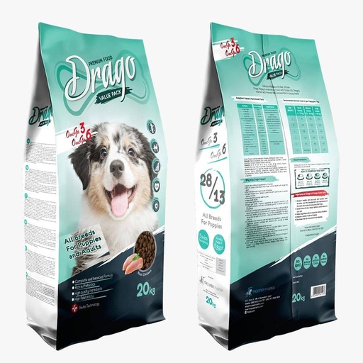 [1476] Drago All Breeds for Puppies and Adults Dry Dog Food 20Kg