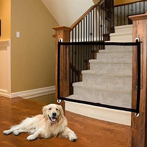 [6826] Portable Folding Pet Safety Gate – Durable Mesh Door Barrier for Dogs, Cats & Kids | Easy Install, Foldable & Scratch-Resistant (180×75 cm)
