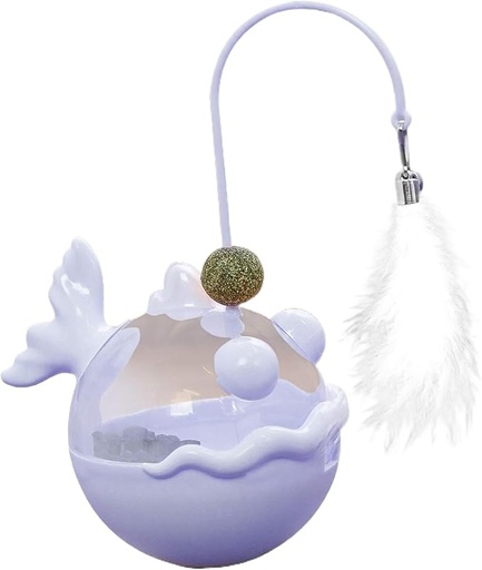 Interactive Fish-Shaped Cat Treat Dispenser Toy with Catnip – 360° Wobble & Rotation Feeder | Durable, Safe & Fun Activity Toy for Cats