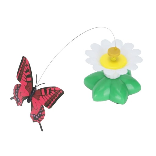 [2866] 360° Rotating Butterfly Flower Cat Toy – Interactive Battery-Operated Teaser Toy | Fun, Exercise & Stress Relief for Cats and Kittens