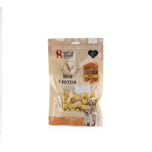[1370] Rich Excellence High Protein Chicken Meaty Dog Treats 100g