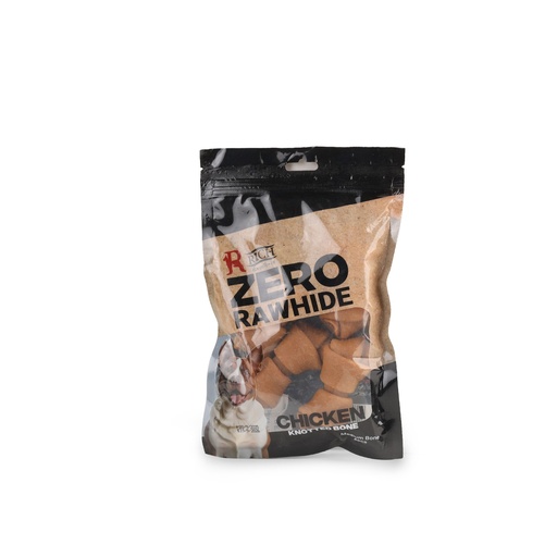 [6792] Rich Excellence Zero Rawhide Chicken Knotted Bone Medium Bone 4 Pcs